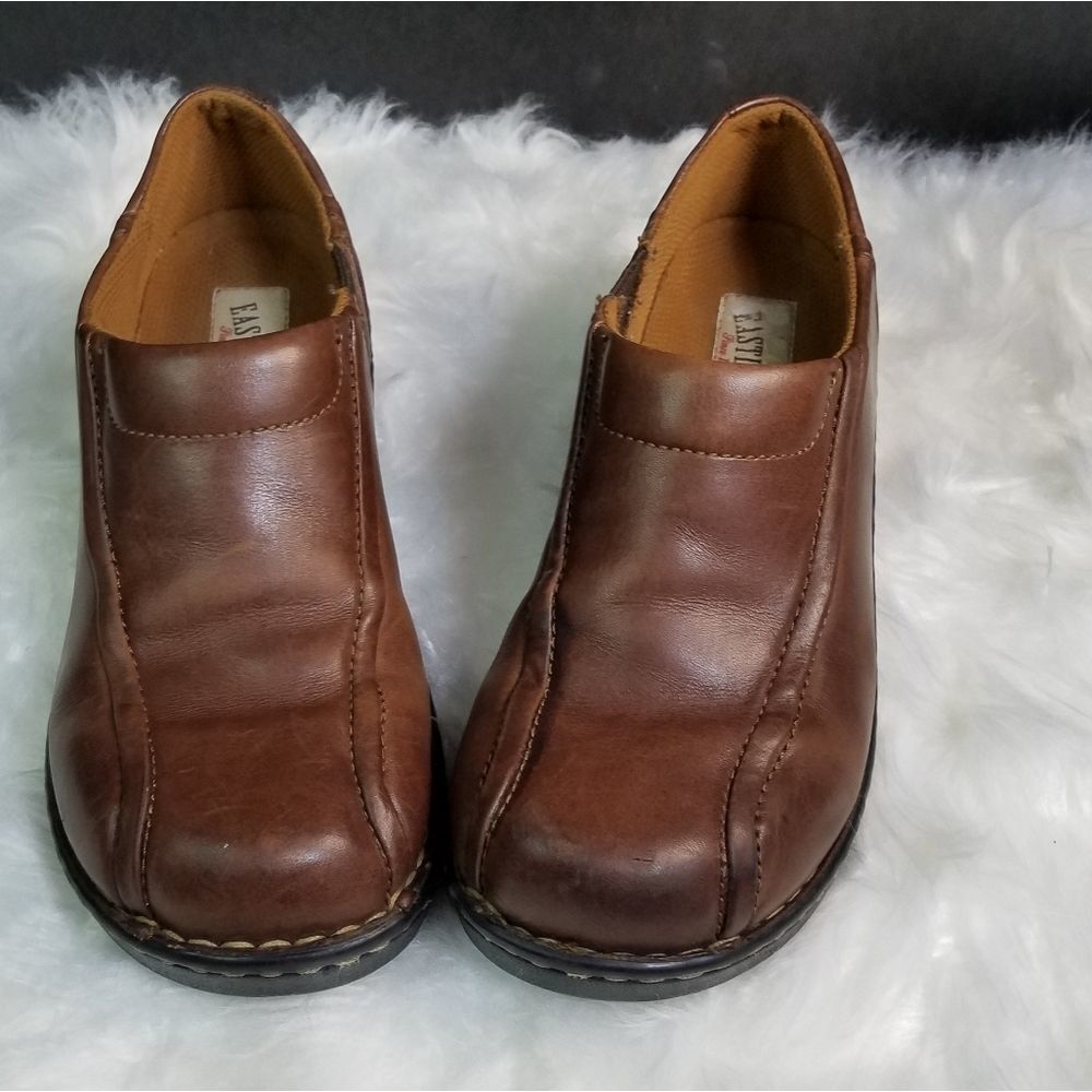 Eastland Brown Leather "Tracie" Clog Shoes